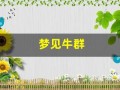 梦见牛群(梦见牛群朝自己跑来)