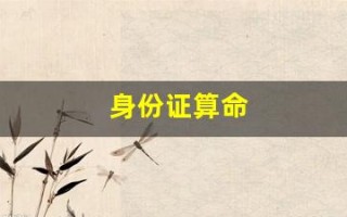 身份证算命(身份证算命准吗)
