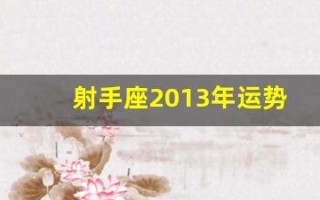 射手座2013年运势(射手座2020年整体运势)