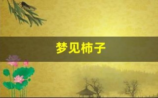 梦见柿子(梦见柿子是什么预兆 女性)