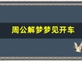周公解梦梦见开车(梦到买车了周公解梦)