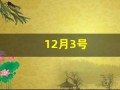 12月3号(12月3号到现在多少天)