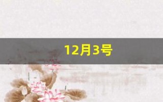 12月3号(12月3号到现在多少天)