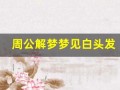 周公解梦梦见白头发(周公解梦梦见白头发年轻女人)