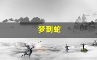 梦到蛇(梦到蛇是什么征兆 女性)