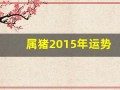 属猪2015年运势(属猪2015年运势及运程)