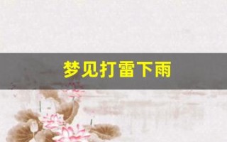 梦见打雷下雨(梦见打雷下雨什么意思周公解梦)