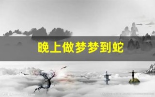 晚上做梦梦到蛇(做梦梦到蛇好不好)