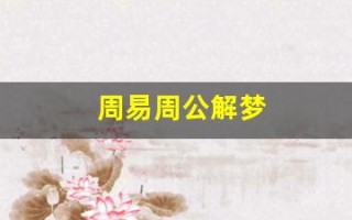 周易周公解梦(周易周公解梦的书叫什么书)