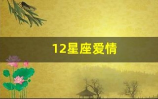 12星座爱情(12星座爱情配对)