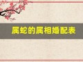 属蛇的属相婚配表(属蛇的婚姻属相配对)