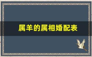 属羊的属相婚配表(属羊的婚配大忌)