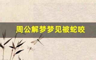 周公解梦梦见被蛇咬(梦见被蛇咬什么预兆周公解梦)
