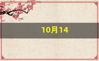 10月14(10月14出生是什么星座 百度网盘)