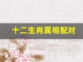 十二生肖属相配对(十二生肖属相配对大全)