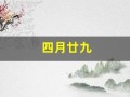 四月廿九(四月廿九怎么读)