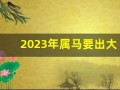 2023年属马要出大事(2023年属马下半年要出大事)