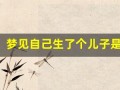 梦见自己生了个儿子是什么意思(梦见自己的儿子是什么意思)